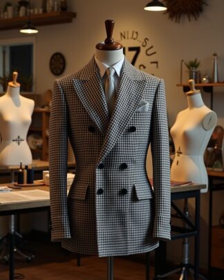 Double-Breasted Houndstooth Suit