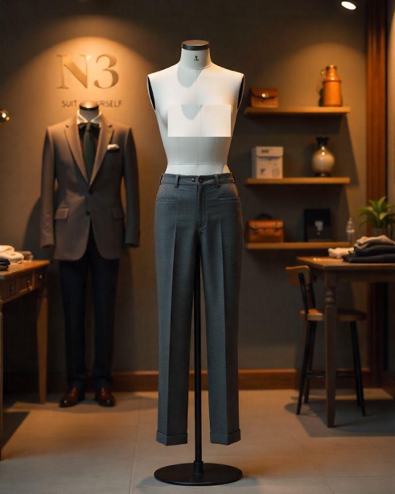 Gray Tapered Fit Pant